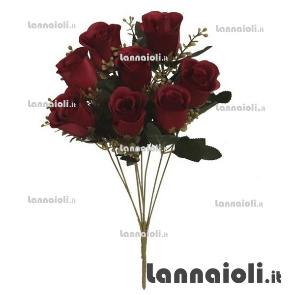 ROSE BOCCIOLI MAZZO 8 FIORI CM.43 
